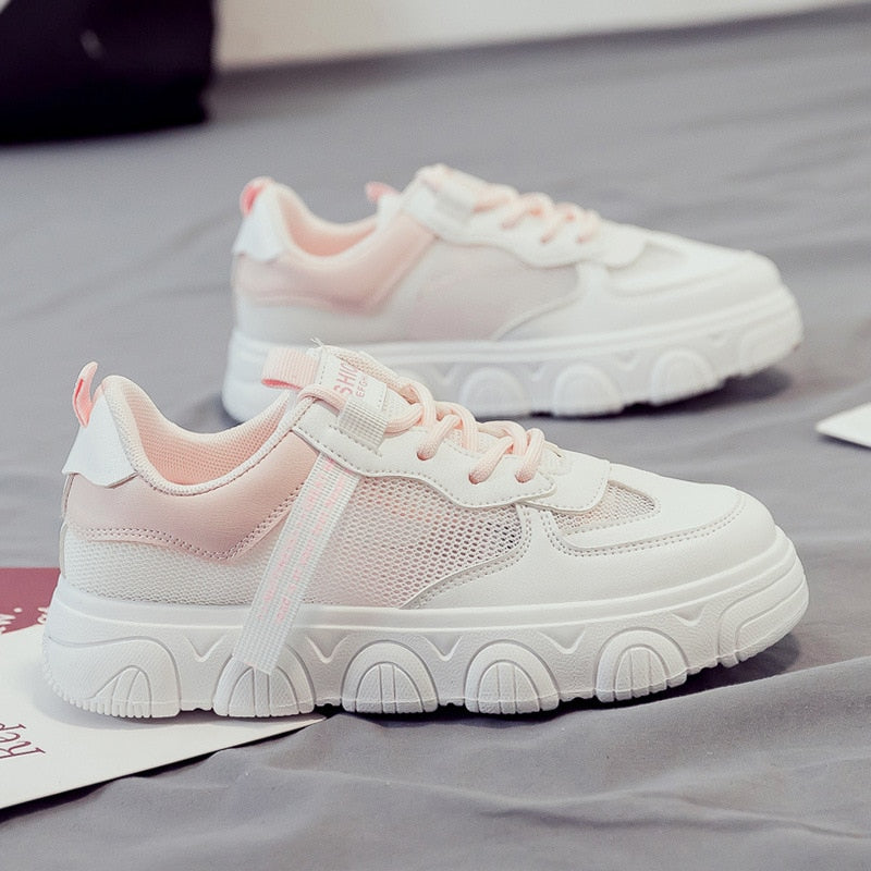 Designer Platform Running Sneakers Women  Tennis shoes Woman Walking Chunky Sneakers white Casual Slip on Vulcanized Shoes