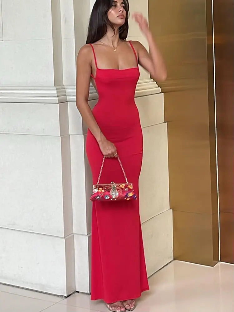 Draped Sexy Backless Sleeveless Slip Maxi Dress for Women Elegant Summer Sundresses Holiday Beach Vestido Clothes