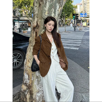 lovwvol Winter Korean Style Leather Jacket Women Casual Warm Loose Elegant Coats Female Fashion Office Lady Casual Moto Jackets Y2k