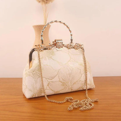 Pure Handmade Bags Fashion Flowers Metal Hand Bag Chain Women Shoulder Crossbody BagWomen's Handbags