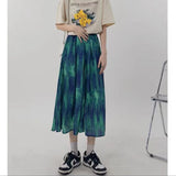 lovwvol Tie Dye Skirts Women Mid-calf High Waist Streetwear Retro Summer Y2k Clothes Fashion Korean Harajuku Casual Females �������� ��������������