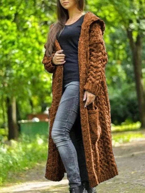 lovwvol Spring Autumn New Women Fashion Hooded Cardigan Coat Casual Knitted Sweater Jacket for Women Plus Size S-5XL