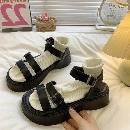 Summer Causal Ladies Flat shoes woman Flat Platform Sandals Women Open Toe Gladiator wedges Women Shoes sandals