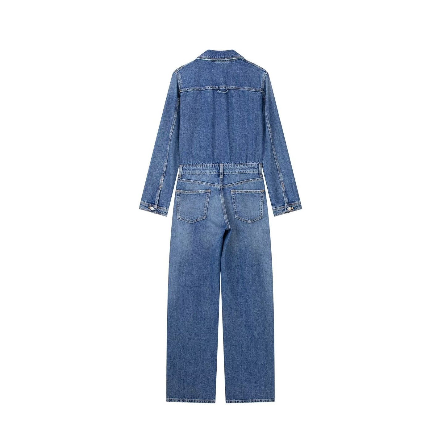 Women Denim Jumpsuits For Women Loose Women Clothing  Casual Long Sleeve Rompers Cowboy Bodysuit Cargo New