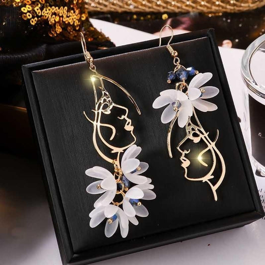 New Flower Bohemia Hanging Earrings Women Fashion Long Tassel Rhinestone Flowers Earring Female Wedding Party Jewelry Gift