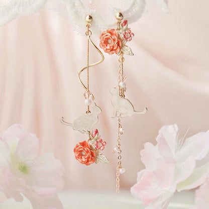 New Flower Bohemia Hanging Earrings Women Fashion Long Tassel Rhinestone Flowers Earring Female Wedding Party Jewelry Gift