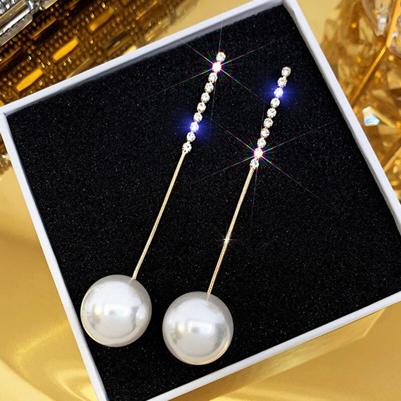 New Korean Style Contracted Heart Pearl Earrings For Women Sweet Flower Zircon Geometric Stud Earring Girl Party Jewelry