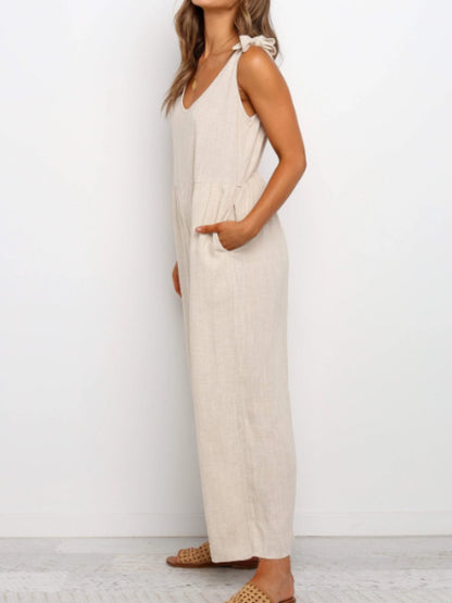 Roselinlin Casual Plus Size Sleeveless Jumpsuit Pantsuit Overalls