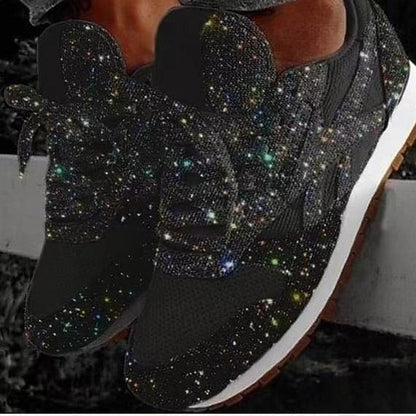 Women's Trainers Athletic Shoes Sneakers Sequins Plus Size Bling Bling Sneakers Outdoor Daily Summer Sequin Platform Flat Heel Round Toe Sporty Classic Casual Tennis Shoes Walking Shoes Mesh Lace-up