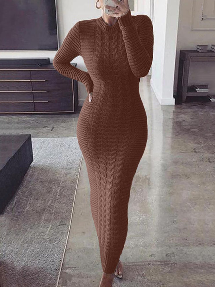 Knitted Bodycon Maxi Sweater Dress