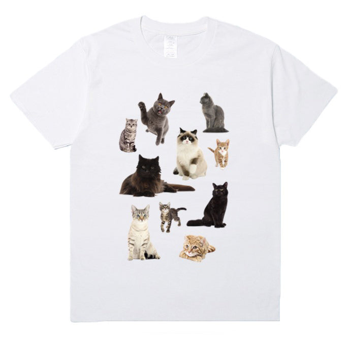 Cat Print Aesthetic T-Shirt