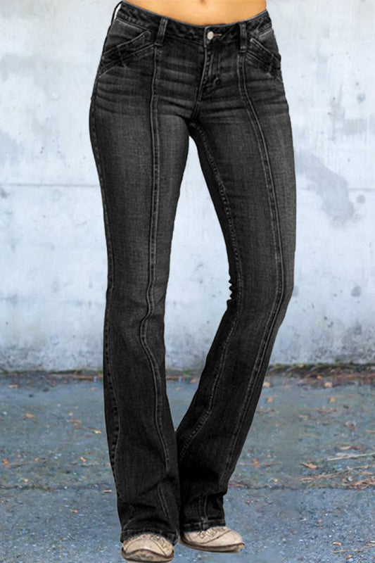 lovwvol  - Black Casual Street Solid Solid Color Skinny Denim Jeans