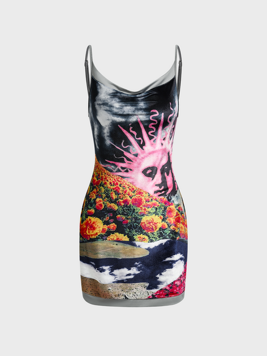 Y2K Multicolor Painting Dress Mini Dress