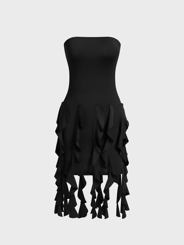 Y2k Balletcore Black Ruffles Dress Mini Dress