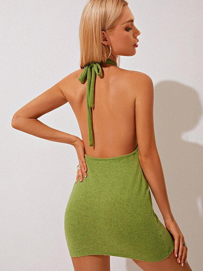 Casual Green Dress Mini Dress