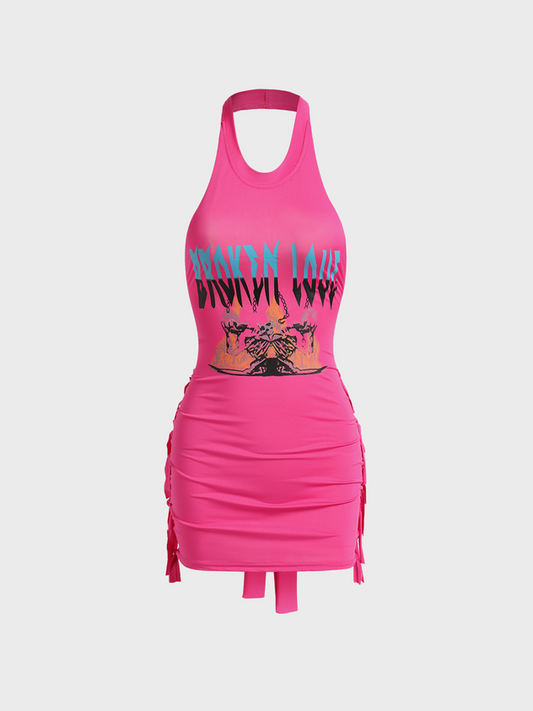 Y2K Deep Pink Dress Mini Dress