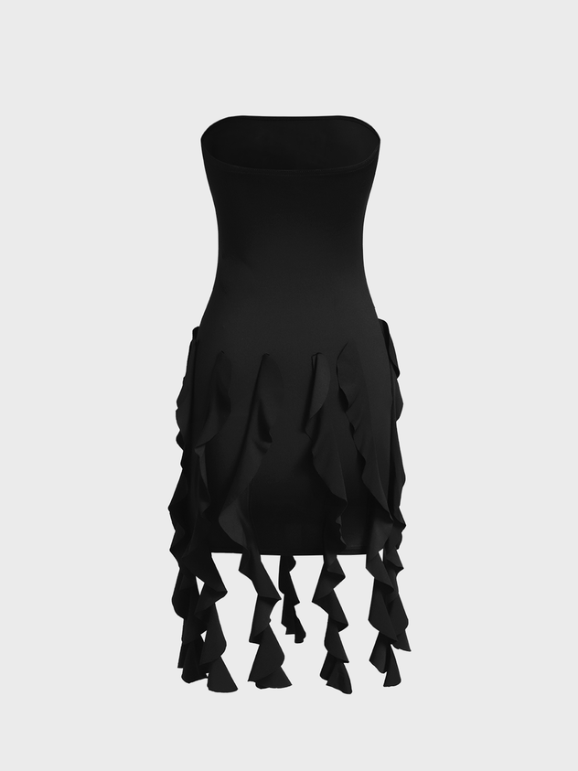 Y2k Balletcore Black Ruffles Dress Mini Dress