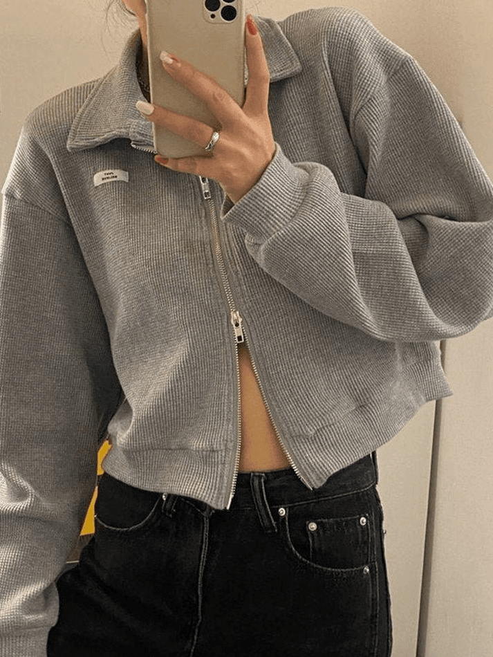 Cropped Zip-Up Jacket