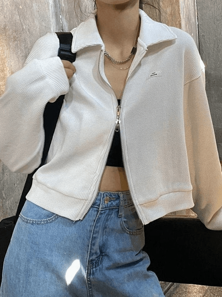 Cropped Zip-Up Jacket