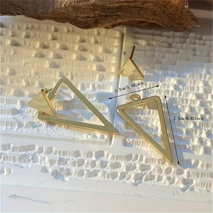 2pcs Chic Minimalist Triangle Design Earrings - Versatile & Trendy, Alloy With Iron Posts, Perfect For Everyday Wear