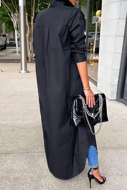 Solid Color Modern Maxi Dress