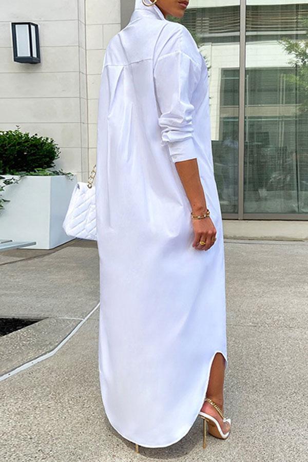 Solid Color Modern Maxi Dress