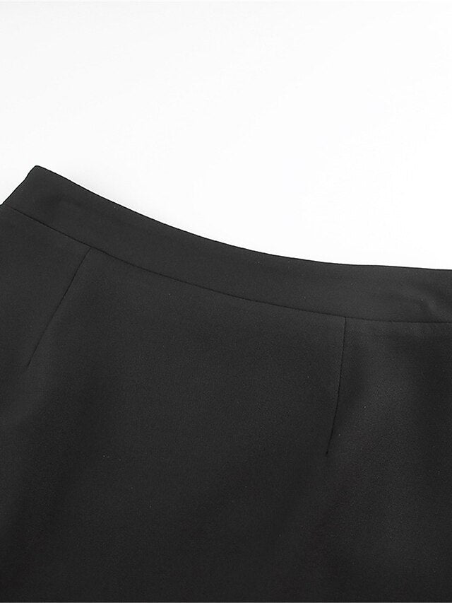 Women's Skirt A Line Mini Polyester Black Skirts Fall & Winter Split Ends Fashion Casual Street Daily S M L