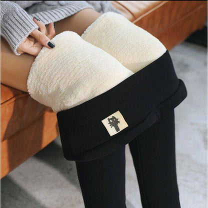 Cross-border Special For Velvet Padded Lamb Fleece Leggings Women's Autumn And Winter High Waist Tights Warm Pants Winter