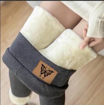 Cross-border Special For Velvet Padded Lamb Fleece Leggings Women's Autumn And Winter High Waist Tights Warm Pants Winter