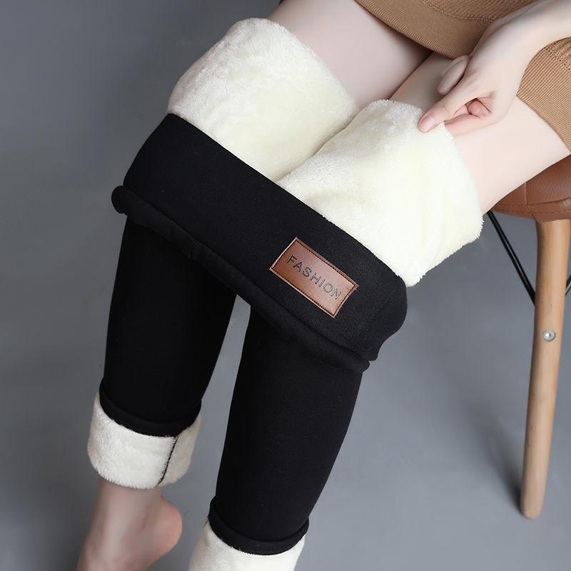 Cross-border Special For Velvet Padded Lamb Fleece Leggings Women's Autumn And Winter High Waist Tights Warm Pants Winter