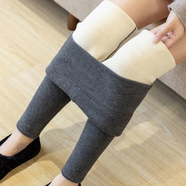 Cross-border Special For Velvet Padded Lamb Fleece Leggings Women's Autumn And Winter High Waist Tights Warm Pants Winter