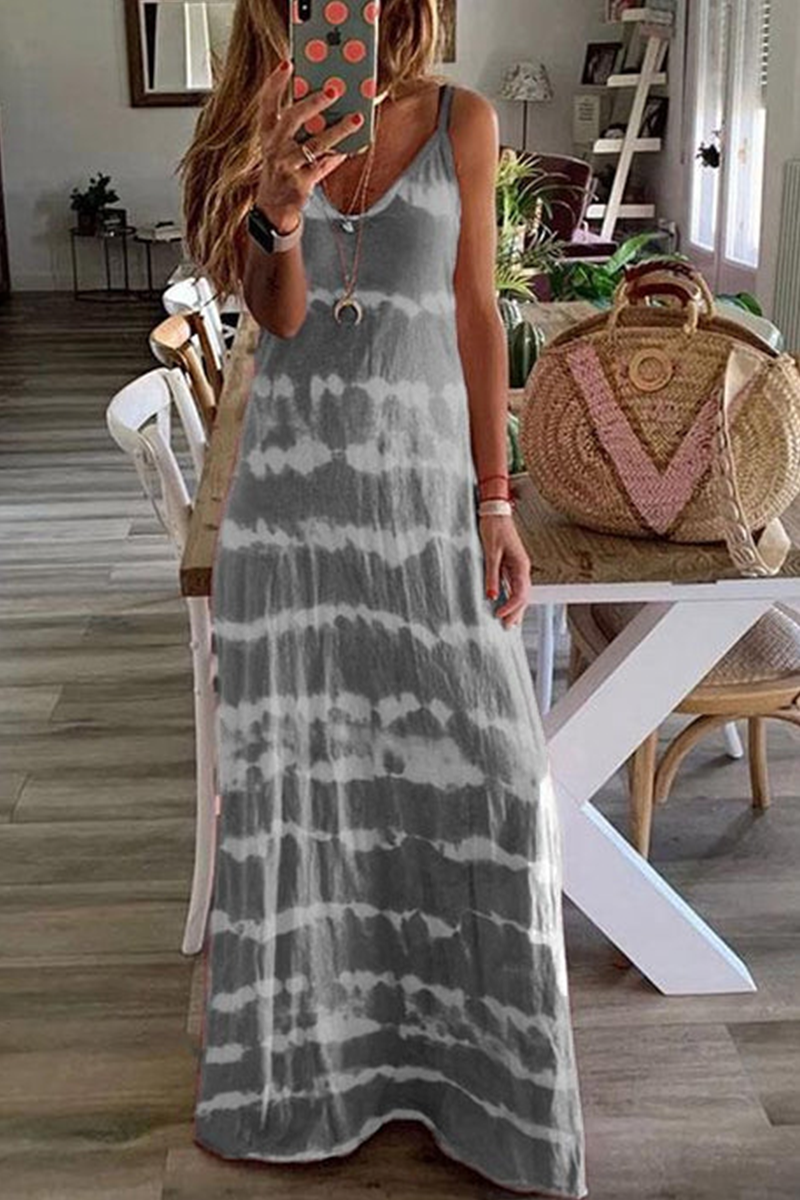 lovwvol V Neck Spaghetti Strap Casual Maxi Dress(3 colors)