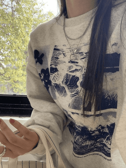 Landscape Print Crew Sweatshirt