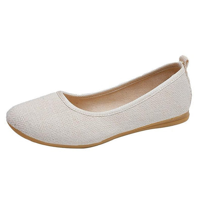 Women's Heels Wedge Heels Espadrilles Comfort Shoes Outdoor Daily Summer Wedge Heel Round Toe Elegant Casual Comfort Canvas Loafer Solid Color White flat Black flat Black