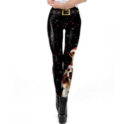 Women Leggings Fashion 3D Digital Printing Christmas Leggings Funny Sexy Printed Elastic Christmas Skinny Leggings Gothic