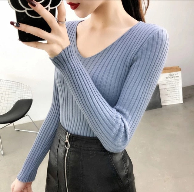 lovwvol Women Sweaters Autumn Winter Tops Thick Slim Women Pullover Knitted Sweater Jumper Soft Warm Pull Femme