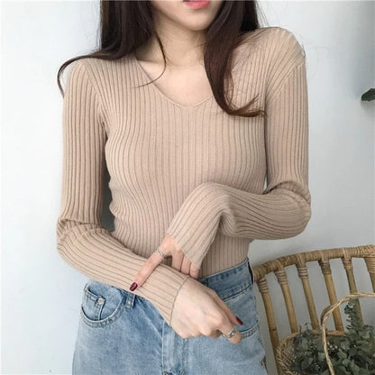 lovwvol Women Sweaters Autumn Winter Tops Thick Slim Women Pullover Knitted Sweater Jumper Soft Warm Pull Femme