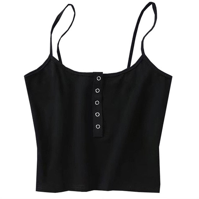 lovwvol Summer Sexy party tops Backless Hollow Out Fitness Sleeveless Short Crop Tops Camisoles streetwear black lace up Crop Tops