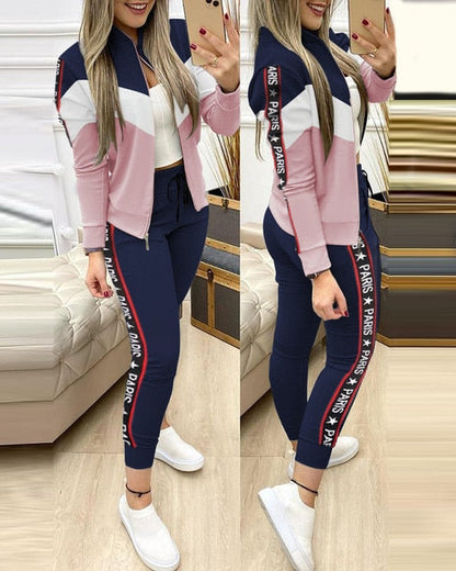 2023  Women Two Piece Set Outfits Autumn Women's Tracksuit Zipper Top And Pants Casual Sport Suit Winter 2 Piece Woman Set