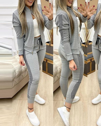 Women Two Piece Set Outfits Autumn Women's Tracksuit Zipper Top And Pants Casual Sport Suit Winter 2 Piece Woman Set