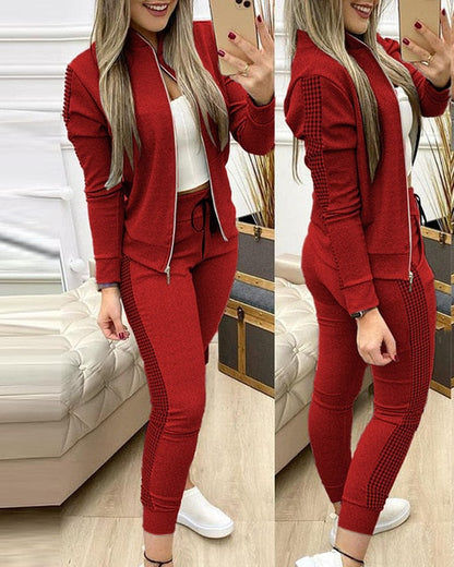 2023  Women Two Piece Set Outfits Autumn Women's Tracksuit Zipper Top And Pants Casual Sport Suit Winter 2 Piece Woman Set