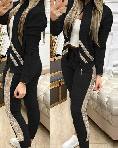 2023  Women Two Piece Set Outfits Autumn Women's Tracksuit Zipper Top And Pants Casual Sport Suit Winter 2 Piece Woman Set