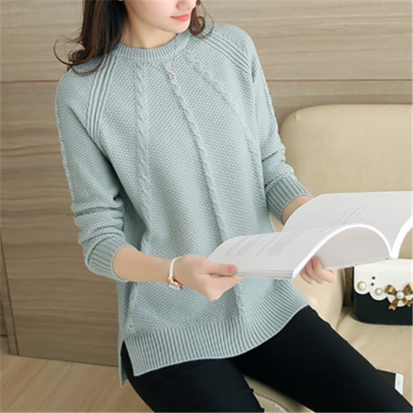 lovwvol Women Sweaters And Pullovers Autumn Winter Long Sleeve Pull Femme Solid Pullover Female Casual Short Knitted Sweater W1629