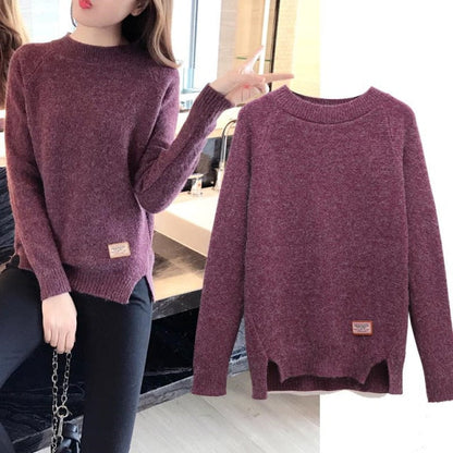 lovwvol Women Sweaters And Pullovers Autumn Winter Long Sleeve Pull Femme Solid Pullover Female Casual Short Knitted Sweater W1629