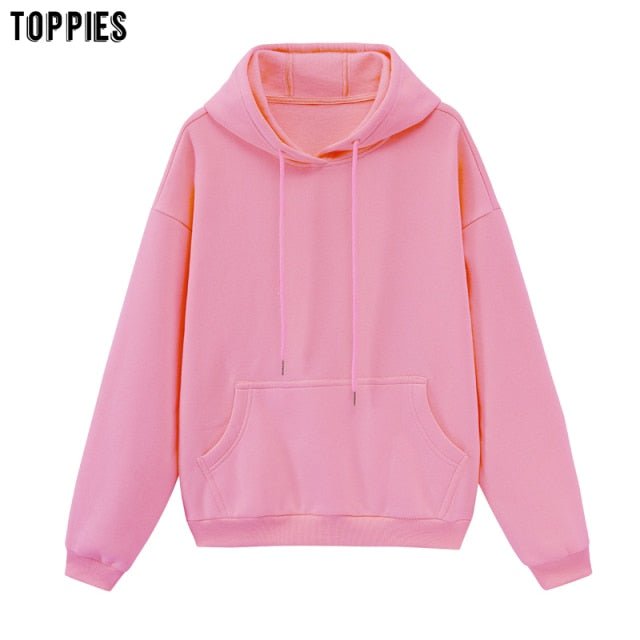 toppies Womens Tracksuits Hooded Sweatshirts Autumn Winter Fleece Oversize Hoodies Solid Pullovers Jackets Unisex Couple