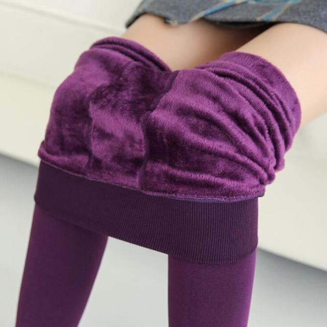 Women Warm Winter Leggings High Waist Velvet Cashmere Knitted Thick Elastic Skinny Ankle-Length Lining Pants Hot Bottom