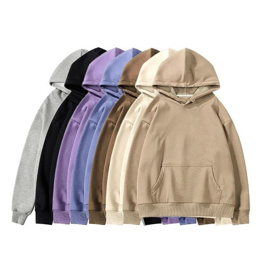 lovwvol Women Couple Hoodies Sweatshirt Fleece 100% Cotton Tracksuit Sports Sweatshirt Winter Japanese Casual Loose Jumper