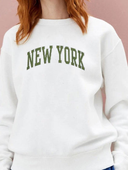 Simple Letter Print Drop Shoulder Sweatshirt