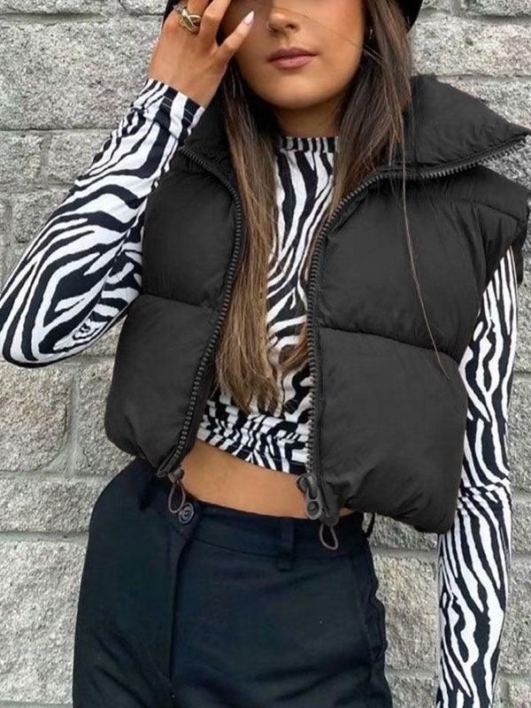 Sleeveless Cropped Puffer Jacket