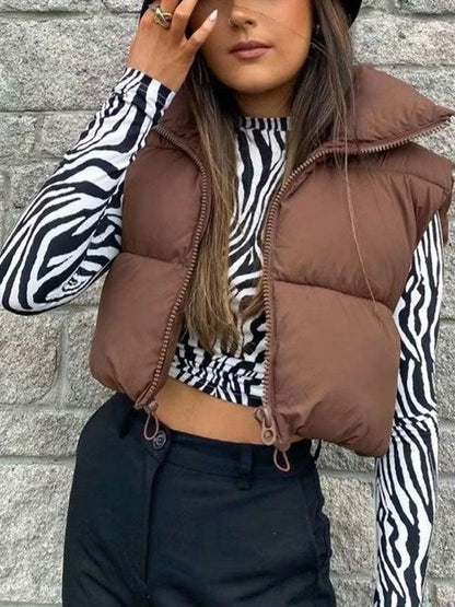 Sleeveless Cropped Puffer Jacket